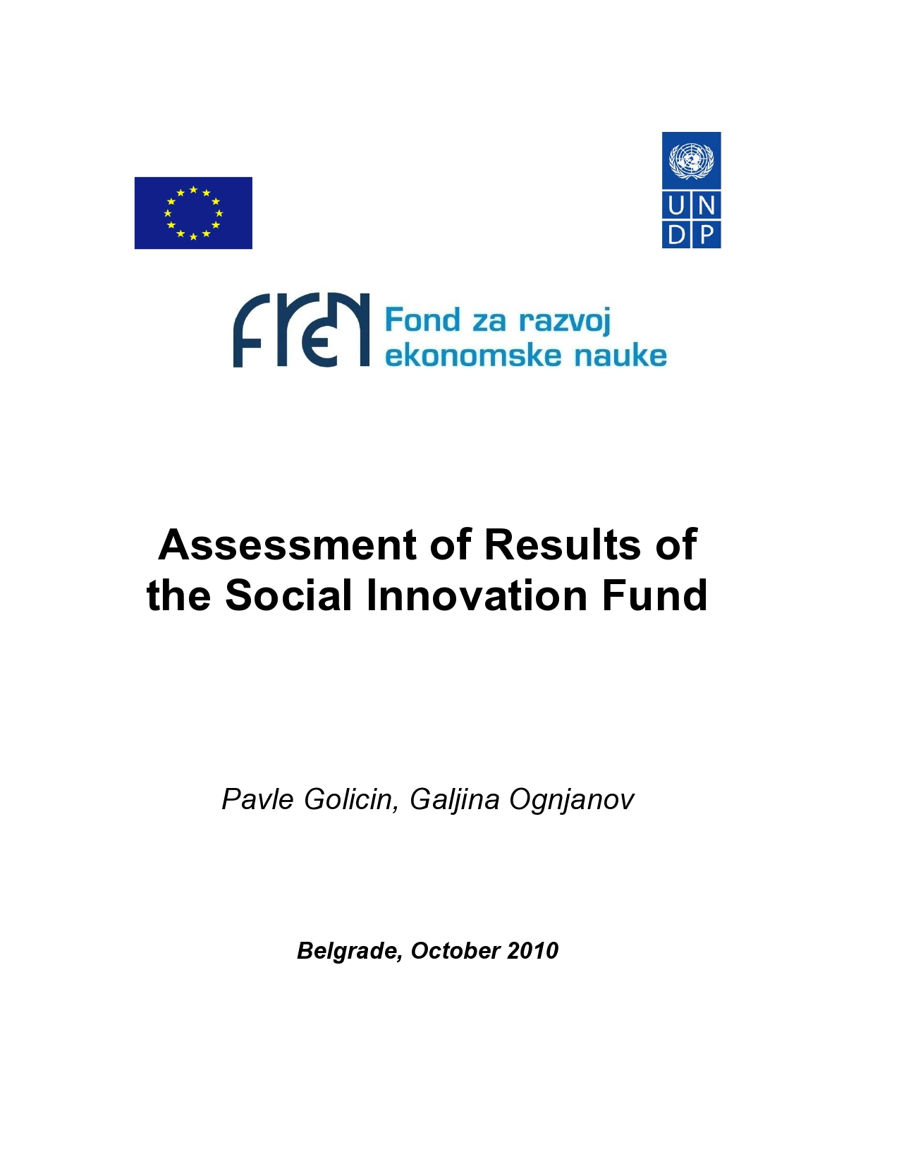 Assessment of Results of the Social Innovation Fund